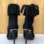 Burberry women’s Pelling Fringed Suede Peep-toe Booties boots IT 37.5 US 7.5 Photo 5