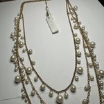 Ann Taylor Multi Strand Layered Faux Pearl Gold Tone Beaded Necklace NWT $59.50 Photo 7