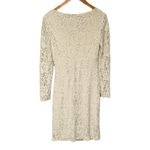 Ralph Lauren Lauren V-Neck Lace Long Sleeve Dress Cream 6 Photo 3