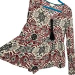 Coco + Jaimeson Boho Tassel Tie Neck Flare Sleeve Blouse Photo 4