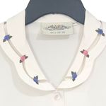 Susan Bristol Vintage Semi Sheer Short Sleeve Ivory Button Down Women Size 6 Photo 4