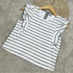 Anthropologie Postmark Flutterwork Top Sleeveless Navy White Striped Size XS Photo 1