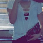 Forever 21 Black Cut Out Front T Shirt Photo 1