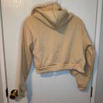Women's Tan Cropped Hoodie Jacket Size Small Photo 4