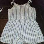 Vineyard Vines  Womens Hope Bay Striped‎ Button Front Short Romper Large Photo 1