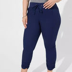 Torrid  Plus Size Navy Blue Pull On Skinny Stretch Poplin Mid-rise Joggers Pants Photo 0