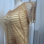 Vintage Gold Mesh Golden Beaded Overlay size L Size L Photo 3