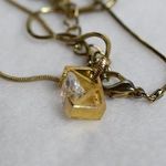 Chic Classic Crystal Gold Tone Snake Link Chain Pendant Necklace Like New Photo 3