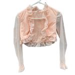 Vintage pale pink size XS Swiss dot sheer sleeves cropped jacket. Photo 1