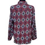 Tommy Hilfiger Scarlet Blue Geometric Button-Up Utility Shirt Roll-Tab Large Photo 3