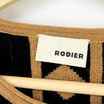 Rodier Black Geometric Short Sleeve Crewneck Wool Sweater Tunic Dress Size 40 Photo 2