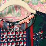 Vilagallo Green red Print silk long sleeve midi dress Size 42 Photo 1