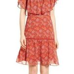 Rebecca Minkoff  Lynne Dress Floral Tiered Ruffle Dress Cold Shoulder Cutout Mini Photo 0