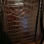 Brighton  VINTAGE DARK BROWN CROC STYLE HEART CHARM BUCKLE HANDBAG Photo 6