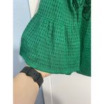 Ming Wang  Cardigan Sweater XS Green Floral Embroidered Ruffled Sleeve Preppy NWT Photo 3