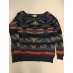 Denim & Supply Ralph Lauren Blue Aztec Scoop Neck Top Sweater Sz M Photo 1