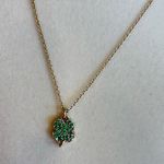 NWOT J.Crew Factory Green Clover Pendent Necklace Photo 0