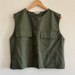 Madewell  Crop Cargo-Pocket Crewneck Top in Dark Loden, Size X-Large Photo 3