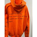 Adika Orange All Over Eye Print Hoodie Text Graphic Sweatshirt Size S Photo 10