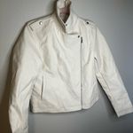 LC Lauren Conrad  Cream Leather Moto Jacket Photo 1
