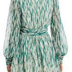 AQUA  Mockneck green printed mini dress Photo 2