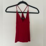 Reformation  Red Ribbed Halter Back Guava Crop Top Sexy Y2K Style Photo 2