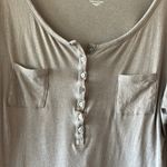 Old Navy  Henley Tan Shirt Comfy Roll Tab Sleeve Cotton Photo 6