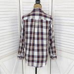 Levi's Levi’s Tartan Plaid Boyfriend Fit Button Front Shirt White Red XS Photo 5