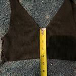 Debut Black Fitted Crop Tank Top Ribbed SZ Small Casual Summer Straps Bralette Photo 10