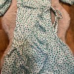 Rebecca Taylor  Size 8 Emerald‎ Daisy Dress Wrap Ruffle 3/4 Puff Sleeve Floral Photo 2