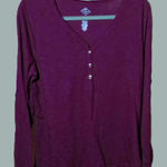 st. john's bay  Merlot Long Sleeve Henley Tee Photo 0