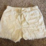 Free People Tomboy Shorts Linen Blend Loose Baggy Pockets Raw Hem Ivory Photo 2