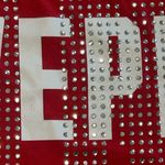 PINK - Victoria's Secret Victoria's Secret PINK red and white Bling Rhinestone Varsity Long Sleeve Tee M Photo 6