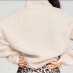 Good American NWT Half Zip Sherpa Essentials-Lined Luxe Pullover Kangaroo Pocket Photo 2