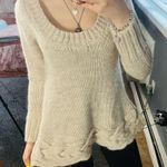 ZARA  knit cream scoop neck sweater Photo 4
