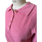 Dearest Maybe Baby Ribbed Polo Sweater in Pin Size Medium Pink Photo 1