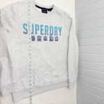 Superdry  Light‎ Gray Sweatshirt with Blue and Purple embroidered Logo Size 6 Photo 5