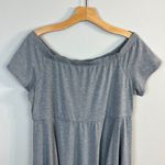 Torrid Skater Dress 1X Gray Off Shoulder Flowy A-Line Jersey Stretch Knit New Photo 2