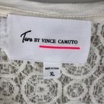 Two by Vince Camuto Tribal Beat Lace Inset Shark Bite‎ Hem Shirt Top Chalk Sz XL Photo 2