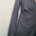 ZARA NWT BLOGGER FAV DRAPED JACKET DRESS SIZE XS Elegant Navy Wrap Dress linen Photo 5