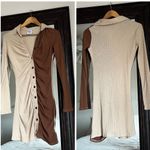 Princess Polly Bea Two Tone Dress Fall Brown Thanksgiving Photo 1