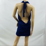 Aviva Stanoff Blue and Black Backless Dress Size M Photo 6