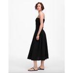 Madewell Petite Poplin Smocked Maxi Dress Jet Black Minimalist Cotton XXS NWT Photo 2