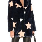 Revolve Eaves Althea Faux Fur Navy Star Jacket NWOT $298 Sz XS Photo 2
