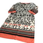 Emma & Me Floral‎ Print Midi Dress Black White Coral 3/4 Sleeve M Size M Photo 0