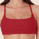 ANDIE x Mindy Bikini Set Maui Top Rib Swimsuit Flame Red size small NWT Photo 0