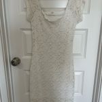 Size S Off the Shoulder White Floral Lace Convocation Graduation Knee Length Dress Photo 1