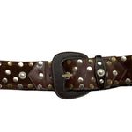 MOTIVI Western Style Leather Studded Belt Brown Photo 1