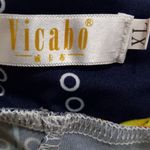 Vicabo XL 14 Boho Floral Casual Pants in Navy Lime Green Photo 5
