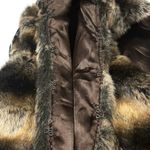 Dimri Women's XL Faux Fur Fully Lined Vest Striped Brown High Neck Mink Photo 7